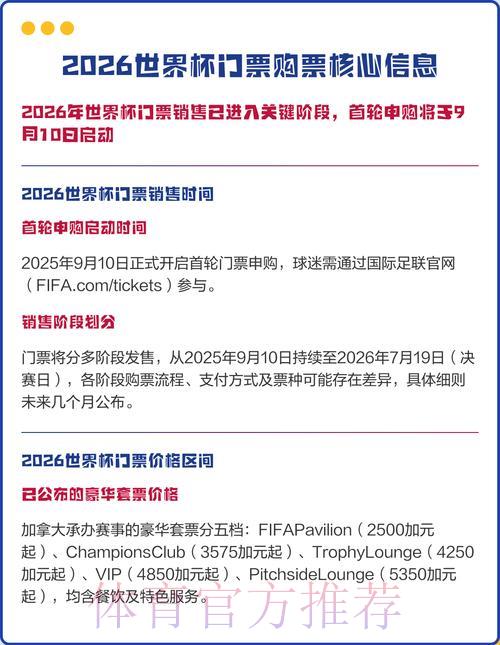 2026世界杯线上购票最权威平台精选推荐 2026世界杯线上购票最权威平台精选推荐